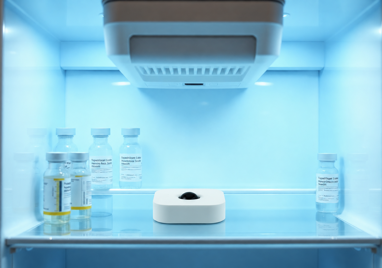 Refrigerador médico con sensor Cuby Smart ZEN monitoreando vacunas